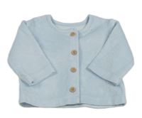 Světlemodrá sametová propínací lehká mikina zn. Matalan