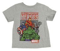 Šedé melírované tričko s Marvel Marvel