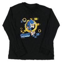 Černé pyžamové triko se Sonicem 