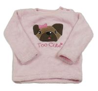 Růžová chlupatá mikina s pejskem Early Days