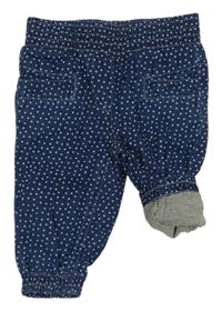 Modré puntíkaté podšité rifle 