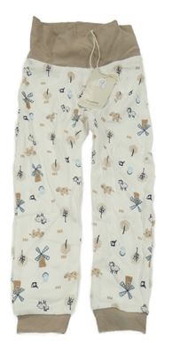 Nové - bílo-hnědé lehké tepláky s obrázky Lupilu