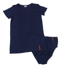 2 set - tmavomodré spodní tričko + slipy 