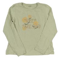 Mintové triko s nápisem Vertbaudet