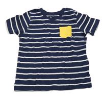 Tmavomodré tričko se žlutou kapsou Lupilu