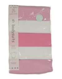 Nové - 5x bílo-růžové body s krátkým rukávem dunnes