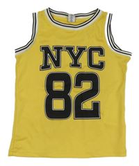 Žluté sportovní tílko s nápisem Dopodopo