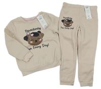 Nové - 2 set - pudrová mikina s pejskem + tepláky Pep&Co
