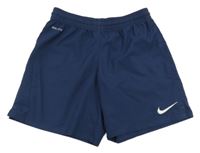 Tmavomodré sportovní funkční kraťasy s logem Nike