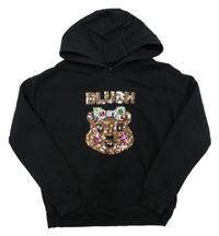 Černá mikina s Blush z flitrů a kapucí George