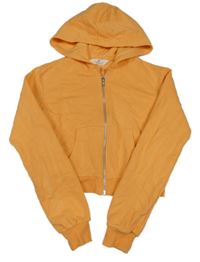 Pomerančová propínací crop mikina s kapucí H&M