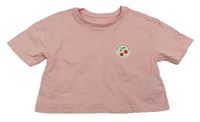 Růžové crop tričko s třešněmi Primark