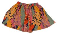 Oranžovo-starorůžovo-khaki vzorované oversize teplákové kraťasy Next