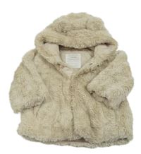 Béžový kožešinový podšitý kabátek s kapucí Primark