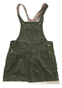 Khaki manšestrové laclové šaty s krajkou H&M