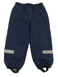 Tmavomodré šusťákové zateplené cuff kalhoty F&F