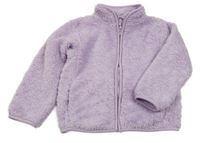 Lila chlupatá propínací mikina Uniqlo