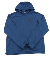 Tmavomodrá melírovaná sportovní funkční mikina s potiskem a kapucí Mountain Warehouse