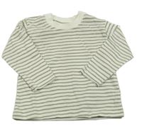 Bílo-khaki pruhované triko 