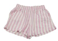 Bílo-růžové pruhované kraťasy H&M