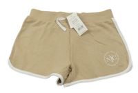 Nové - Béžovo-bílé teplákové kraťasy s nápisy New Look