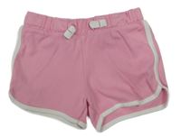 Světlerůžovo-bílé teplákové kraťasy 