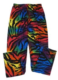 Černo-barevné legíny s pruhy 