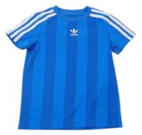 Modré pruhované sportovní tričko s logem Adidas