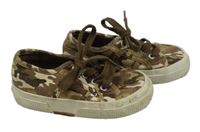 Béžovo-khaki army plátěné boty Superga vel.25