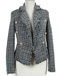 Dámský černo-bílý melírovaný pletený blejzr s gombíky Parisian 