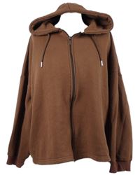 Dámská hnědá propínací oversized mikina s nápisem a kapucí Boohoo