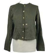 Nové - Dámský khaki teplákový crop kabátek H&M