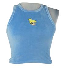 Dámský světlemodrý sametový crop top se Zvonilkou Disney 