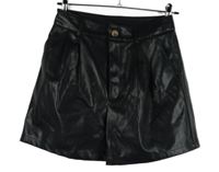 Dámské černé koženkové sukňové kraťasy Shein 