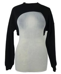 Dámské černé strukturované crop triko Shein 