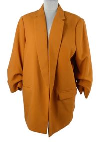 Dámský skořicový sakový cardigán s řasenými rukávy C&A