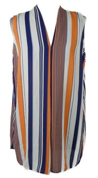 Dámská modro-bílo-oranžová pruhovaná halenka George 