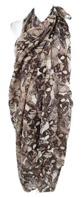 Dámské růžovo-vínové pareo s motýlky New Look