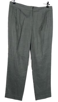 Dámské šedé společenské crop kalhoty Dorothy Perkins 