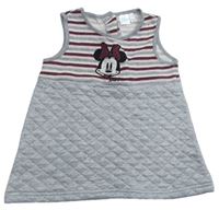 Pruhovano-šedé teplákové šaty s Minnie Disney