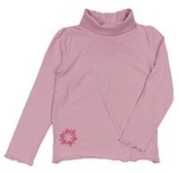 Růžové triko s rolákem a hvězdou Lupilu