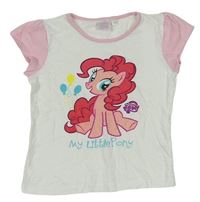 Bílo-růžové tričko s My little Pony 