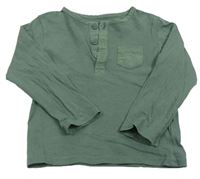 Khaki triko s knoflíčky a kapsou TU