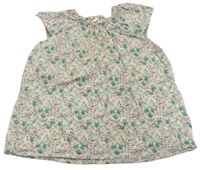 Světlerůžový květinový halenkový top H&M