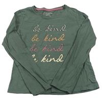 Khaki triko s nápisem Primark