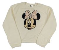 Smetanová plyšová mikina s Minnie Disney + H&M