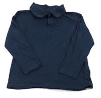 Tmavomodré triko s límečkem H&M