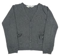 Šedý propínací svetr s kapsami H&M