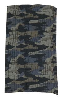 Šedo-béžovo-modrý army nákrčník