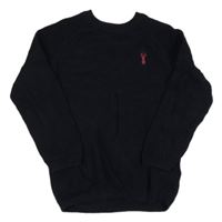 Tmavomodrý svetr s logem Next 